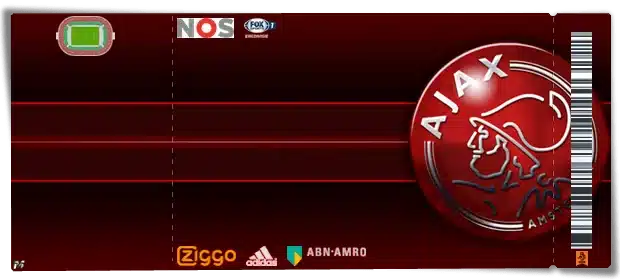 Ticket pour le club néerlandais Ajax Amsterdam. S'affiche dans le jeu Fifa Manager lors des matchs à domicile de ce club